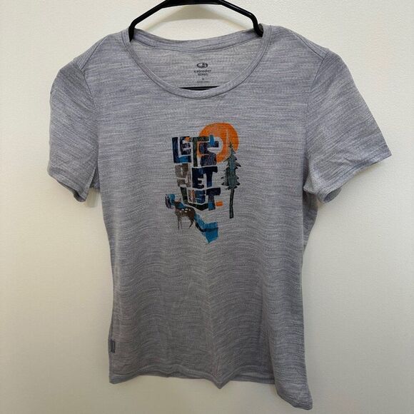 Icebreaker Let's Get Lost Shirt Grey Medium - Picture 1 of 3